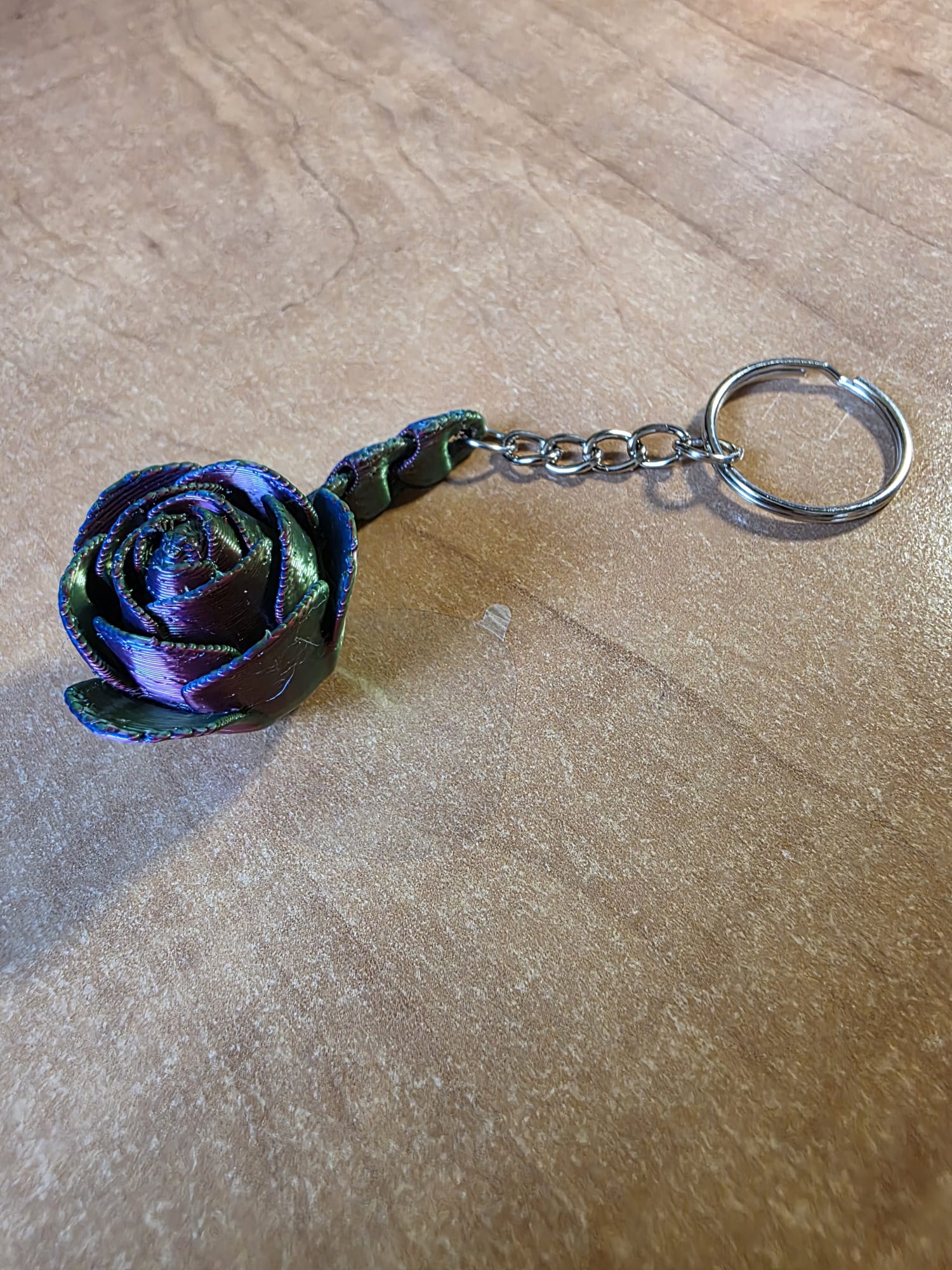 Meekleurende Roos Sleutelhanger - Afbeelding 1